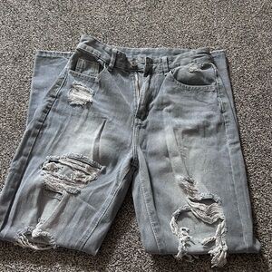 Distressed Gray Jeans for Men